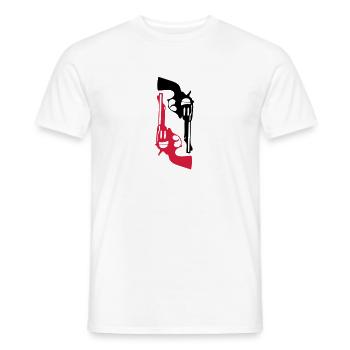 Pistole Pistole Revolver Waffe Fire1 - Männer T-Shirt - Weiß - Vorne - AI Model Male 178 dark (178cm)