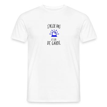 J'peux pas je suis de garde - T-shirt homme - blanc - Devant - AI Model Male 178 dark (178cm)