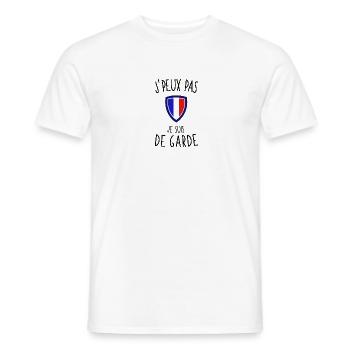 J'peux pas je suis pompier de garde - T-shirt homme - blanc - Devant - AI Model Male 178 dark (178cm)
