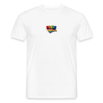 Stolz Regenbogenherz-Emblem - Männer T-Shirt - Weiß - Vorne - AI Model Male 178 dark (178cm)