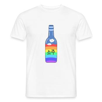 Rainbow Soju Bottle | 한국 | Korean | Pride - Men's T-Shirt - white - Front - AI Model Male 178 dark (178cm)