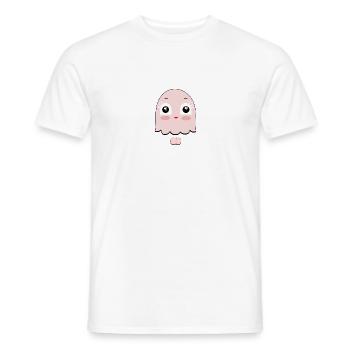 Very Happy Ghost - Rosa *** - Männer T-Shirt - Weiß - Vorne - AI Model Male 178 dark (178cm)