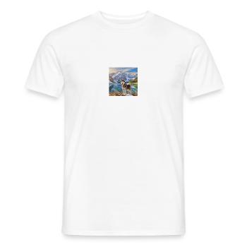HUSKY in den Bergen - Männer T-Shirt - Weiß - Vorne - AI Model Male 178 dark (178cm)