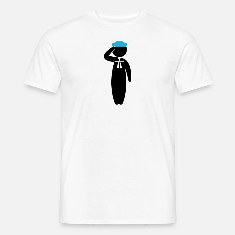 Ein salutierender Matrose - Männer T-Shirt - Weiß