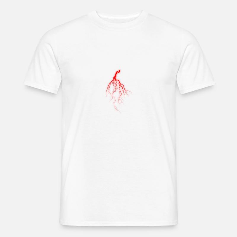Rot Blitz - Männer T-Shirt - Weiß