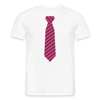 Krawatte - Männer T-Shirt - Weiß - Vorne - AI Model Male 178 dark (178cm)