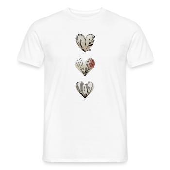 Trois cœurs de ligne - T-shirt homme - blanc - Devant - AI Model Male 178 dark (178cm)