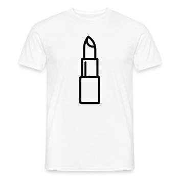 rouge à lèvres - T-shirt homme - blanc - Devant - AI Model Male 178 dark (178cm)