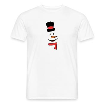 Snowman face with scarf and hat - Men's T-Shirt - white - Front - AI Model Male 178 dark (178cm)