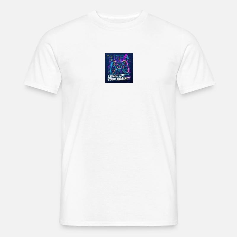 Level Up Your Reality Neon Controller - Men’s T-shirt - white
