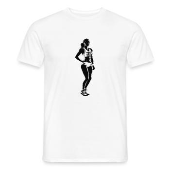 Female Athlete - Sports Sticker - Männer T-Shirt - Weiß - Vorne - AI Model Male 178 dark (178cm)