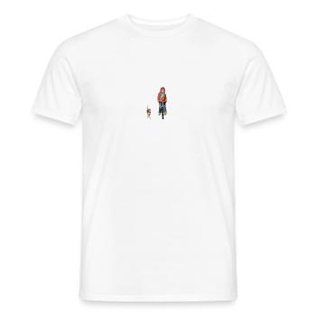Malen Radtour mit Hund und Kind - Männer T-Shirt - Weiß - Vorne - AI Model Male 178 dark (178cm)