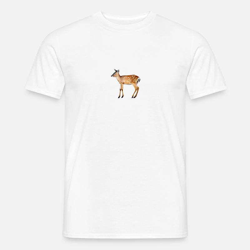 Damhirsch mit einfarbigem Hintergrund - Männer T-Shirt - Weiß
