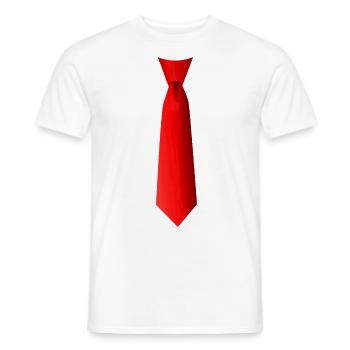 Rote Krawatte Schlips rot Karneval Fasching Kostüm - Männer T-Shirt - Weiß - Vorne - AI Model Male 178 dark (178cm)