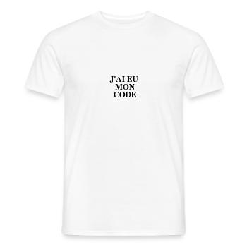 J'ai eu mon code - T-shirt homme - blanc - Devant - AI Model Male 178 dark (178cm)