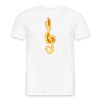 Touche de violon en sol, dessinée à la main. Musicien - T-shirt homme - blanc - Devant - AI Model Male 178 dark (178cm)