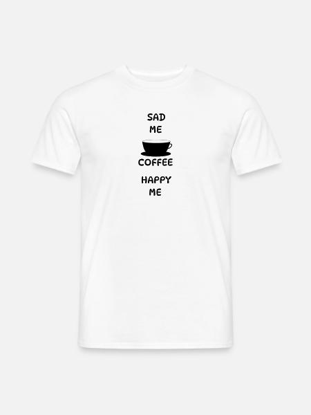 Sad Me + Coffee = Happy Me - Men's T-Shirt - white