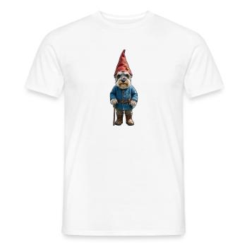 Magie du Schnauzer des Gnomes de jardin - T-shirt homme - blanc - Devant - AI Model Male 178 dark (178cm)
