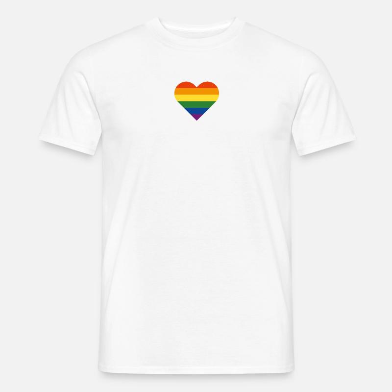 HERZ Regenbogen CSD - Männer T-Shirt - Weiß