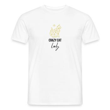 Chat fou Dame Chat Chat Amour Chat - T-shirt homme - blanc - Devant - AI Model Male 178 dark (178cm)