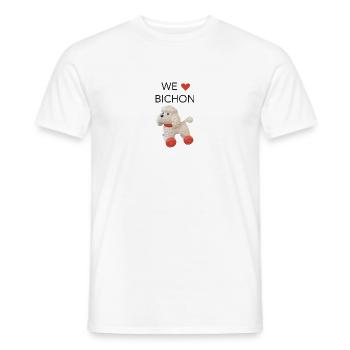 We love Bichon - T-shirt homme - blanc - Devant - AI Model Male 178 dark (178cm)