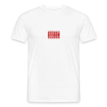 Switzerland Swiss Flag Fanshirt Suisse Gift - Men's T-Shirt - white - Front - AI Model Male 178 dark (178cm)