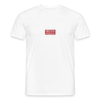 Switzerland Swiss Flag Fanshirt Suisse Gift - Men's T-Shirt - white - Front - AI Model Male 178 dark (178cm)