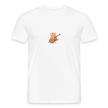 Katze spielt Musik - Männer T-Shirt - Weiß - Vorne - AI Model Male 178 dark (178cm)