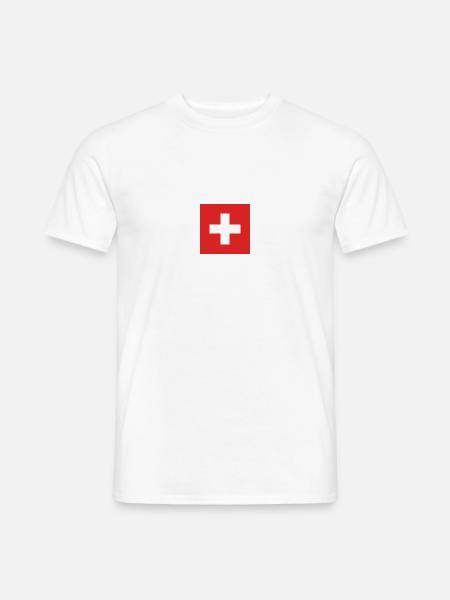 Drapeau suisse, drapeau suisse - T-shirt homme - blanc