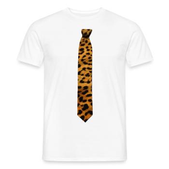 Tie Leopard fur - Men's T-Shirt - white - Front - AI Model Male 178 dark (178cm)