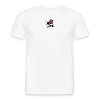 Le véritable amour s’épanouit Sentir le cœur et la rose - T-shirt homme - blanc - Devant - AI Model Male 178 dark (178cm)