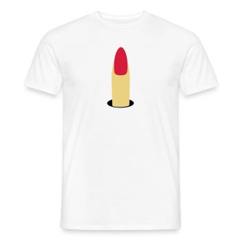 Fingernagel- Stinkefinger - Männer T-Shirt - Weiß - Vorne - AI Model Male 178 dark (178cm)