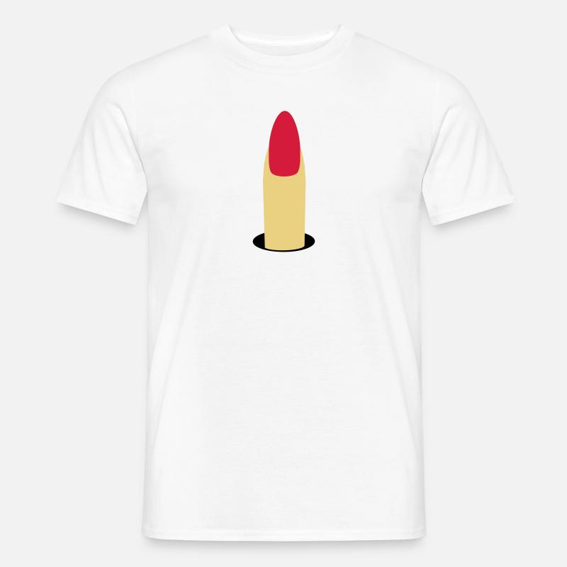 Fingernagel- Stinkefinger - Männer T-Shirt - Weiß