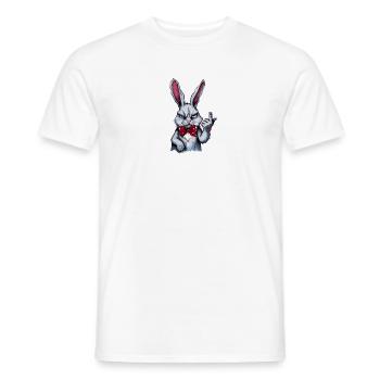 Lapin qui lève le doigt - T-shirt homme - blanc - Devant - AI Model Male 178 dark (178cm)