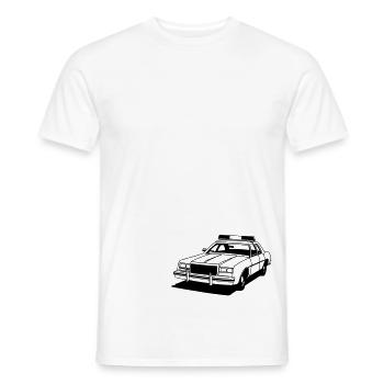 Police Car Retro - T-shirt homme - blanc - Devant - AI Model Male 178 dark (178cm)
