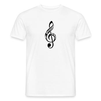 Clef Cool Tattoo Musique Style Tribal - T-shirt homme - blanc - Devant - AI Model Male 178 dark (178cm)
