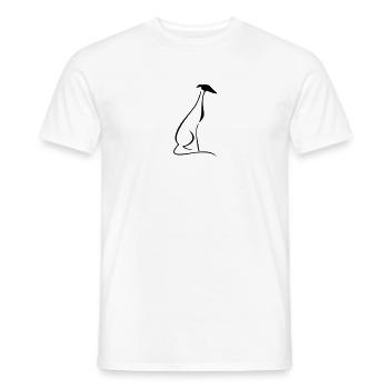 Sitzender Windhund - Männer T-Shirt - Weiß - Vorne - AI Model Male 178 dark (178cm)
