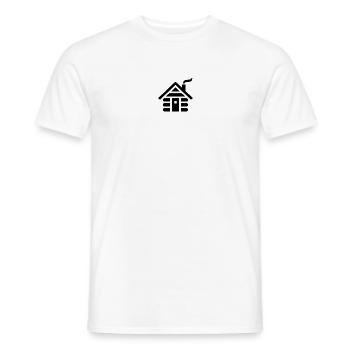 Hut with smoke (black) - Men's T-Shirt - white - Front - AI Model Male 178 dark (178cm)