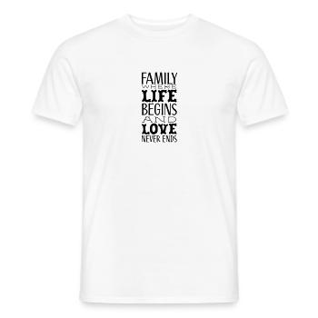 La famille, là où la vie commence et où l’amour ne finit jamais - T-shirt homme - blanc - Devant - AI Model Male 178 dark (178cm)