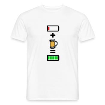 Beer Battery Charging Humor | Funny design - Men's T-Shirt - white - Front - AI Model Male 178 dark (178cm)