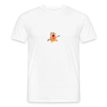 Katze spielt Musik - Männer T-Shirt - Weiß - Vorne - AI Model Male 178 dark (178cm)