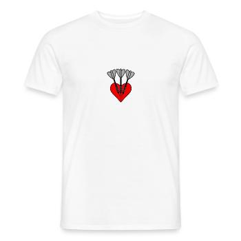 3 darts in a red heart - Men's T-Shirt - white - Front - AI Model Male 178 dark (178cm)