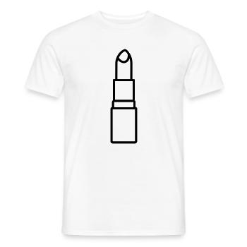 rouge à lèvres - T-shirt homme - blanc - Devant - AI Model Male 178 dark (178cm)