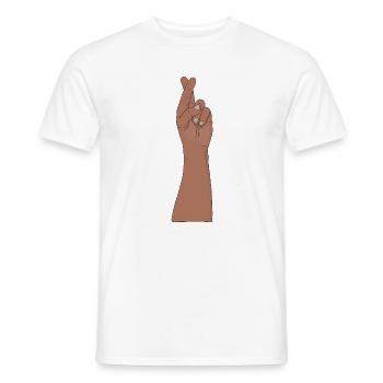 On croise les doigts, Vintage Bonne chance Espoir - T-shirt homme - blanc - Devant - AI Model Male 178 dark (178cm)
