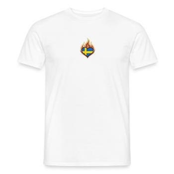 Sweden Flag Heart on Fire - Männer T-Shirt - Weiß - Vorne - AI Model Male 178 dark (178cm)