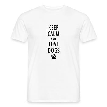 GARDER CALME ET AMOUR CHIENS chien amoureux des chiens - T-shirt homme - blanc - Devant - AI Model Male 178 dark (178cm)