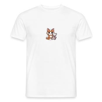Süße Katze mit Flecken - Männer T-Shirt - Weiß - Vorne - AI Model Male 178 dark (178cm)