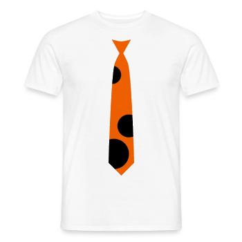 T-shirt cravate style coccinelle - nouveau ! - T-shirt homme - blanc - Devant - AI Model Male 178 dark (178cm)