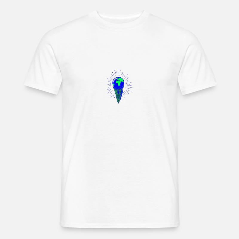 Eiskugel Welt Klima Erde - Männer T-Shirt - Weiß