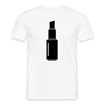 Rouge à lèvres - T-shirt homme - blanc - Devant - AI Model Male 178 dark (178cm)